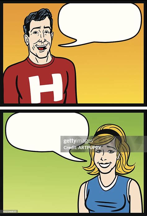 Comic Book Style Students Speaking High Res Vector Graphic Getty Images
