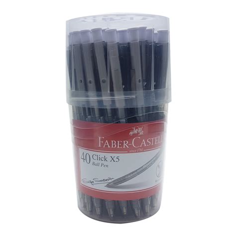 Faber Castell Click X5 Ball Pen Black 05mm Set Of 40