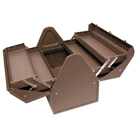 Homak 18 In Cantilever Steel Hand Carry Tool Box In Brown Wrinkle