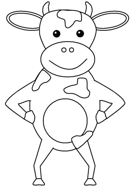 Get This Cow Coloring Pages for Preschoolers Cow Standing Proudly