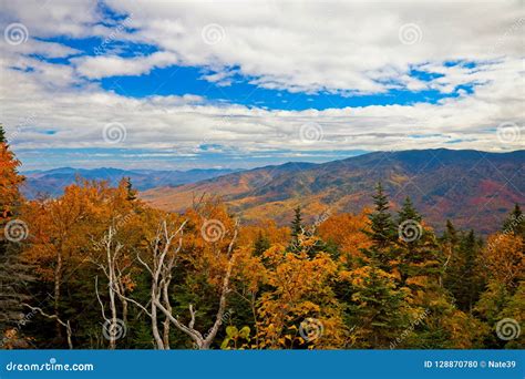 View With Fall Folliage From Mt Washington New Hampshire Usa Stock