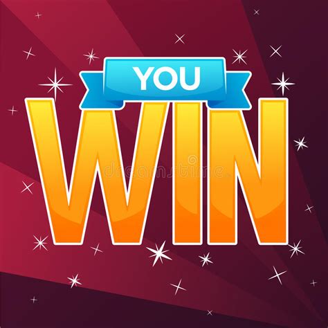 You Win Congratulation Bright And Glossy Banner With Lettering Stock