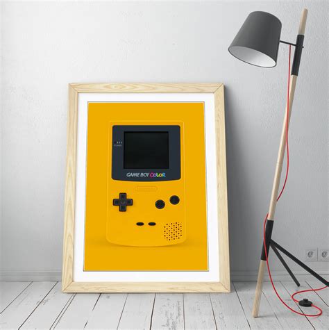 Retro Yellow Gameboy Colour Poster Framed Wall Art Print Etsy