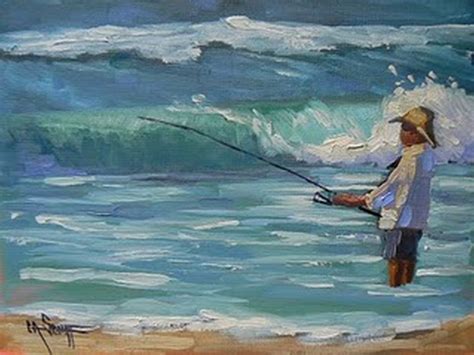 Palette Knife Painters International Daily Painting Beach Scene Reel Her In 8x10 Palette