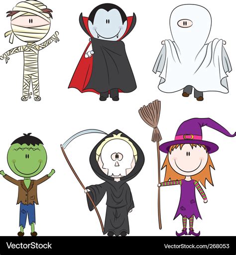 Halloween Characters Cartoon Vector Clipart Friendlystock Chegospl