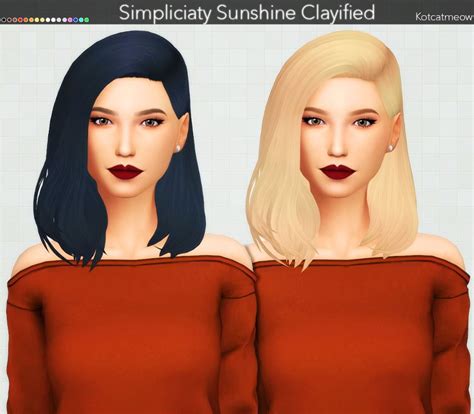 Kot Cat Simpliciaty`s Sunshine Hair Clayified Sims 4 Hairs Sims 4