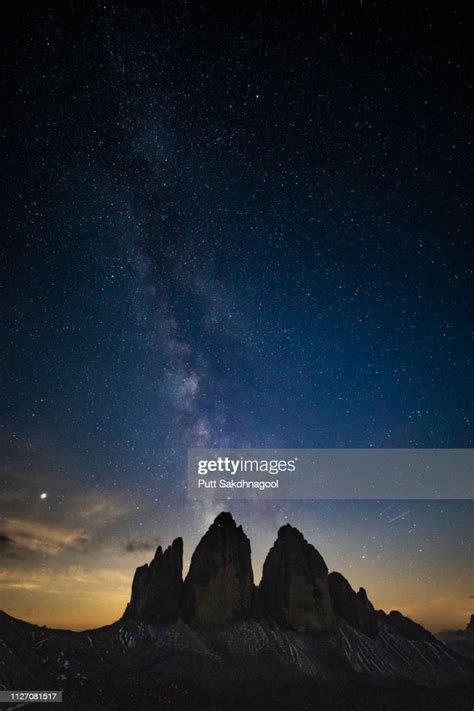 Milky Way Over Tre Cime Di Lavaredo Of The Dolomites At Sunset High Res