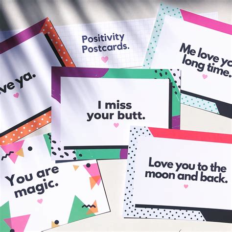 Pack Of 5 Positive Postcards Etsy