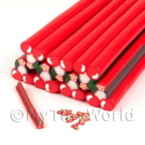 Dolls House Canes And Nail Art Unbaked Cherry Cane Nail Art And