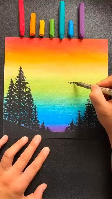 Beautiful Crayons Drawing Video Oil Pastel Art Abstract Art