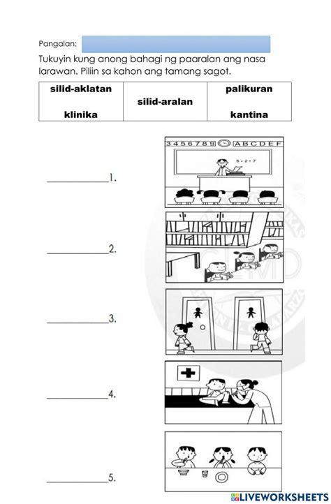 Bahagi Ng Paaralan Online Exercise For Live Worksheets