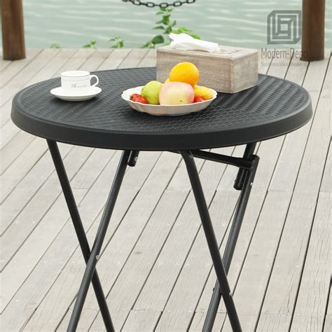 Plastic Bar Height Folding Table Portable Round Bistro Patio Table 32