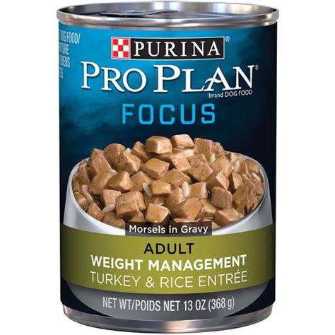 Free of any soy, corn or wheat. Purina Pro Plan Focus Weight Management Turkey & Rice ...