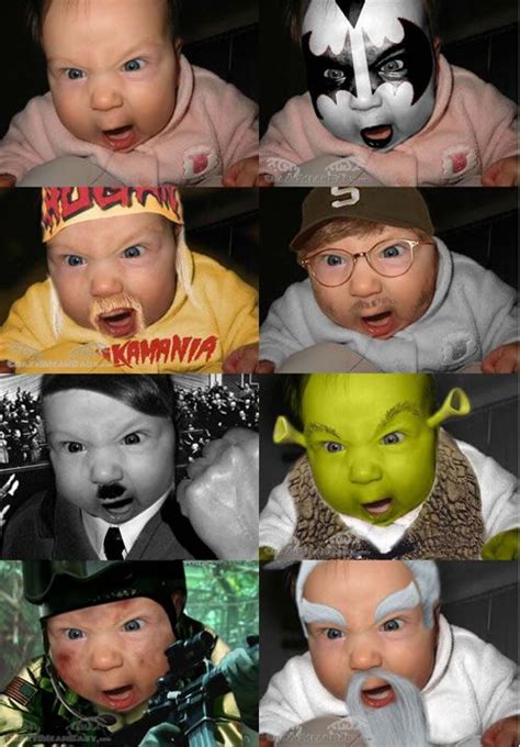 Photoshop is a fantastic tool for airbrushing away flaws and mistakes, creating a stunning picture. Funny Baby Photoshop Ideas - Funny PNG