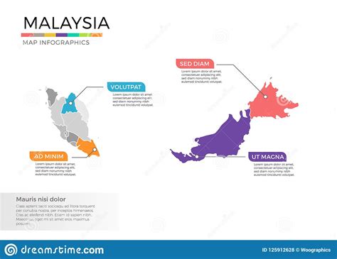 Malaysia Map Info Graphic Vector Illustration Stock Image