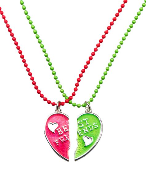 Girls Clothing Necklaces Best Friends Neon Heart Necklaces Shop