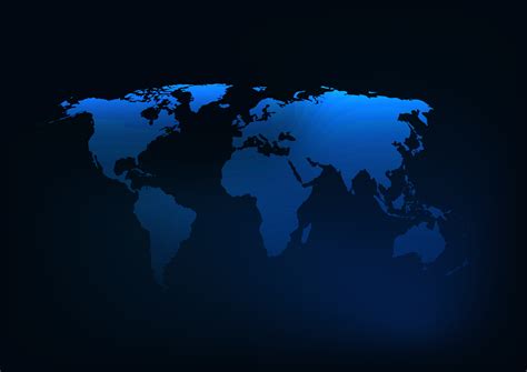 Futuristic glowing dark blue world map silhouette - Download Free ...
