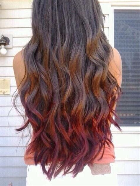 Brown And Red Hair Ombre