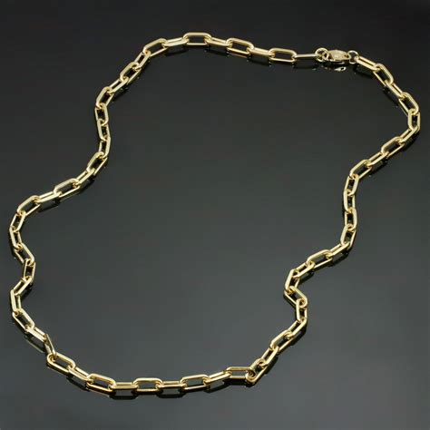 Cartier Santos 18k Yellow Gold Link Chain Necklace Mtsj12334