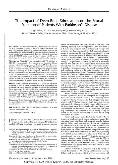 Pdf The Impact Of Deep Brain Stimulation On The Sexual Function Of Patients With Parkinson’s
