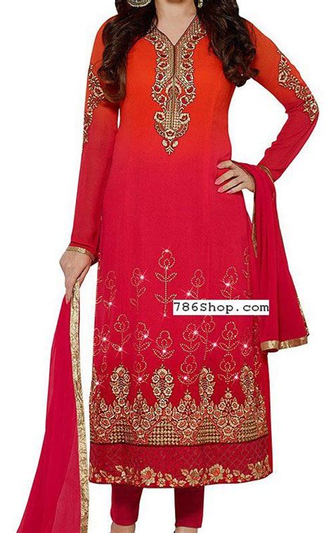 Red Georgette Suit Pakistani Dresses In Usa Pakistani Dresses