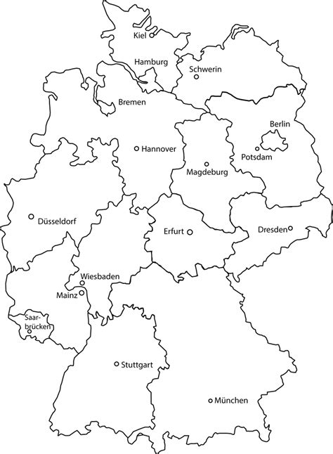 Deutschlandkarte Germany Map Vector Vector Download