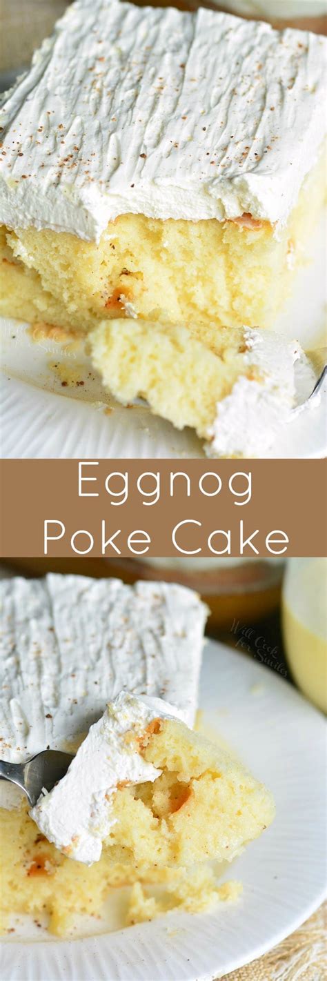 Frost with remaining cool whip. Eggnog Poke Cake - Will Cook For Smiles