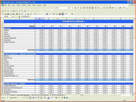 personal finance spreadsheet excel db excelcom