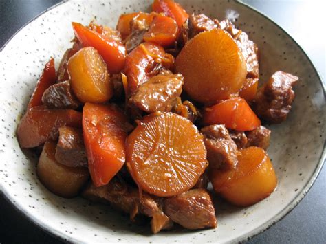 Simmered Daikon Carrot Pork Hiroko S Recipes