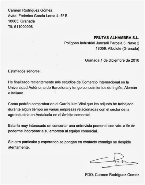 Carta De Presentacion Empleo