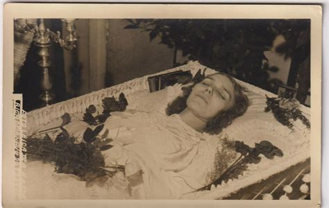 Latvia Funeral Women In Coffinpost Mortem Photo ~1935 Antique