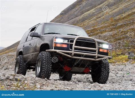 Car Off Road On Mountain Background Stock Photo Image 7281420