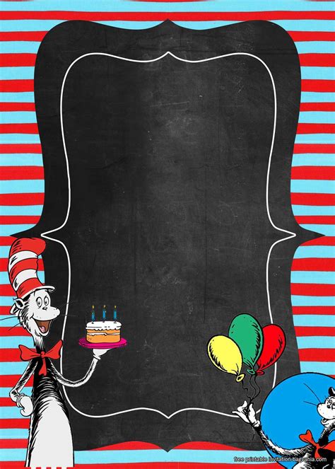 Free Printable Drseuss Birthday Invitation Templates Free Birthday