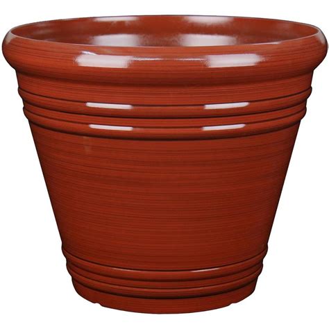 Garden Treasures 2004 In W X 1736 In H Red Resin Planter At