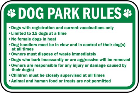 Dog Park Rules Sign Get 10 Off Now
