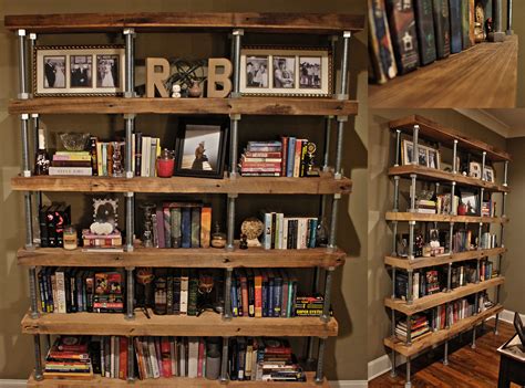 Diy Industrial Rustic Bookshelf Reclaimed Lumber And Threaded Steel Rod