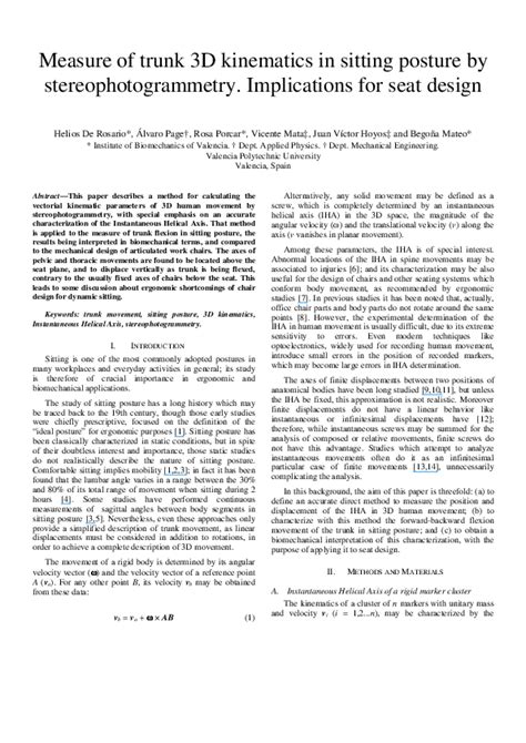 Pdf Measure Of Trunk 3d Kinematics In Sitting Posture By