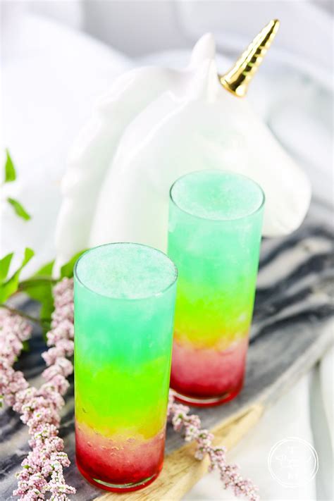 Frozen Rainbow Unicorn Mocktail The Cottage Market Recipe Rainbow