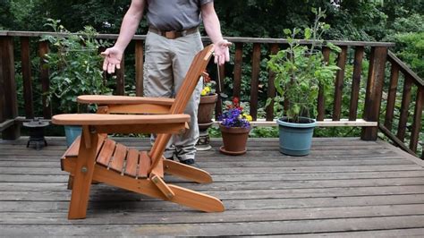 These cozy adirondack chairs from build something would look great on your porch or around a diy fire pit with their rounded backs and comfortable seats. Folding and Unfolding your Adirondack Chair - YouTube