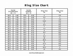 Ring Size Chart Free Printable Paper