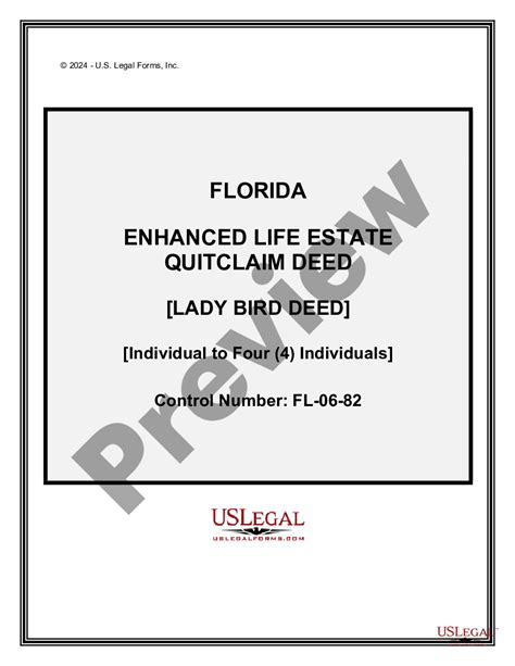 Florida Enhanced Life Estate Or Lady Bird Deed Quitclaim Florida Life Estate Deed Form Pdf