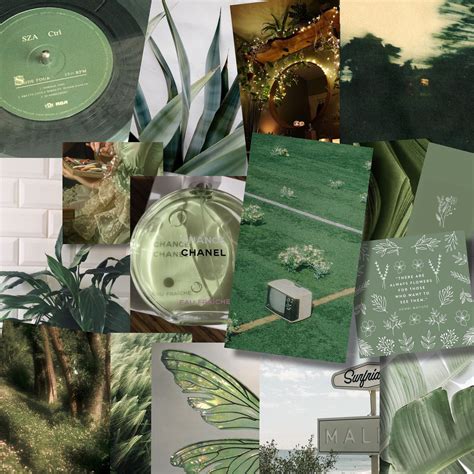 Emerald Green Wall Collage Kit Earthy Aesthetic Wall Collage Etsy
