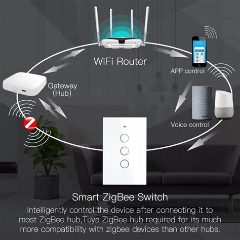 No Neutral Wire No Capacitor Us Standard Zigbee 30 Wall Touch Smart