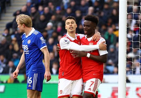 leicester vs arsenal premier league final score result and report as gabriel martinelli scores