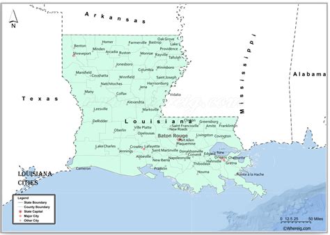 Map Of Louisiana Cities List Of Cities In Louisiana By Population