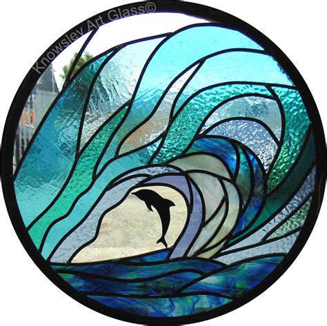 Stained Glass Wave Stained Glass Studio Stained Glass Ornaments