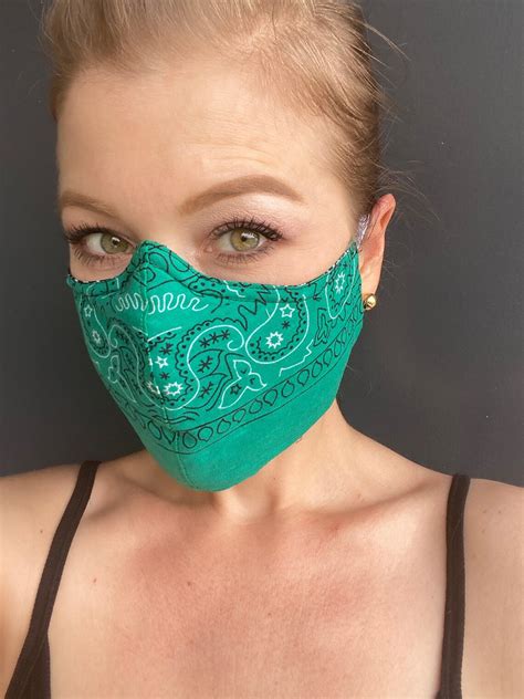 Sexy Fitted Bandana Face Mask W Filter Pocket Nose Wire Etsy