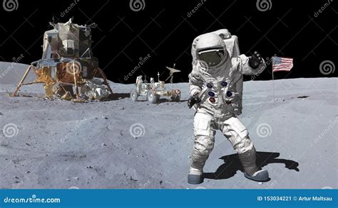 Representaci N 3d Baile Del Astronauta En La Luna Animaci N Del CG