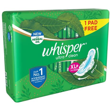 Whisper Ultra Clean Wings Sanitary Pads Xl 7 Count Price Uses Side