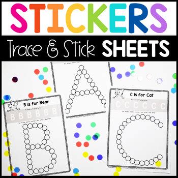 Sticker Worksheets: Fine Motor Alphabet with Stickers by Preschool Mom